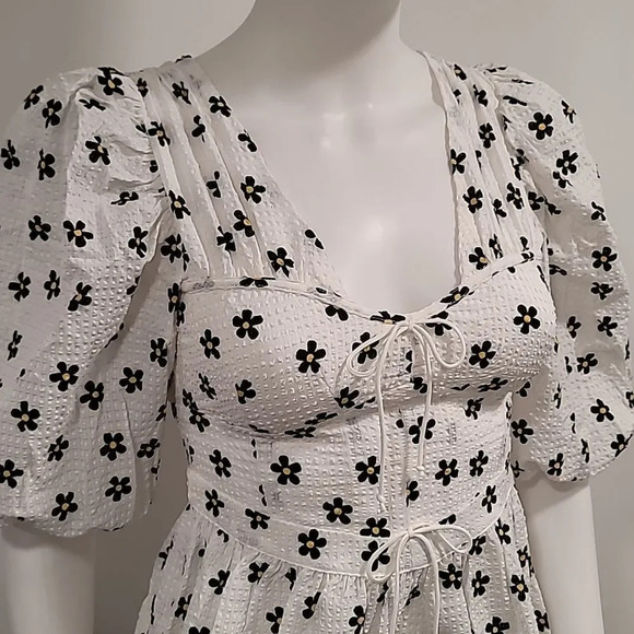 FOR Love & Lemons Connie Mini Dress in Ivory - Picture 3 of 11
